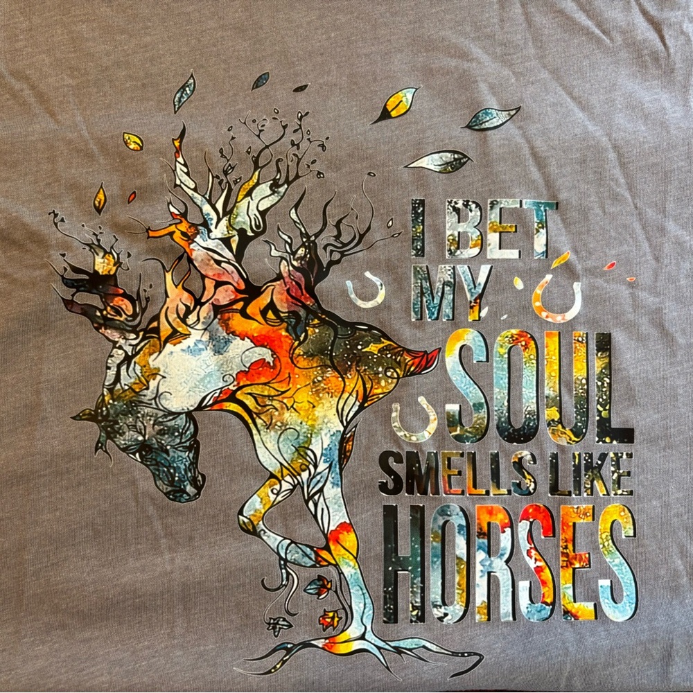 Bella Canvas Horse tee shirt. NWOT . Handmade design